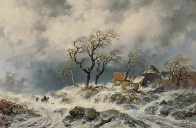Holenderski krajobraz zimowy (zaspy śnieżne)
