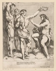 Apollo i Marsjasz Ryciny według kompozycji Rafaëla (tytuł serii)