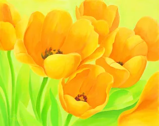Żywe żółte tulipany