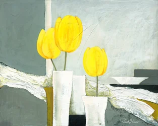 Żywe żółte tulipany