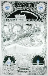 Projekt ogrodu, Ogród ceramika, z „Esquisses Decoratives par Rene Binet”, Gustave Geffroy (1855-1926), wydana ok. 1895