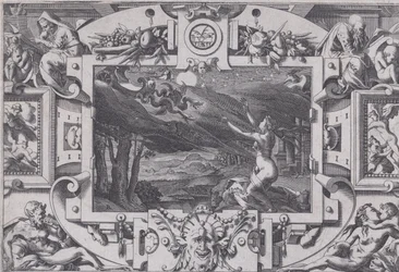 Medea i jej rydwan ciągnięty przez smoki Rozczochrany i nagi w ciemną noc, w opustoszałym miejscu..., 1563.
