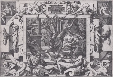 Pelias zabity przez swoje córki, których litości nabierają odwagi, aby opróżnić jego krew do v..., 1563.