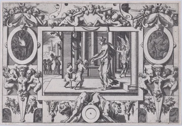 Dzieci Medei i Jasona dają Creusie śmiertelne prezenty od jego dwóch synów dla Środ..., 1563.