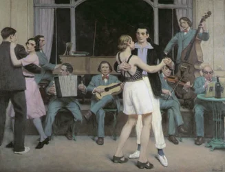 O Casino Bar em Cabourg, c.1930 (óleo sobre tela)polonês