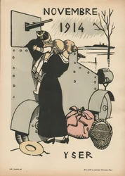 Kalendarz wojny (1 rok? sierpień 1914-lipiec 1915) (kolorowy drzeworyt)