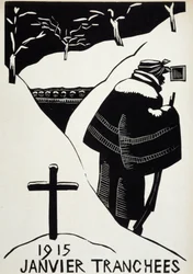 Styczeń 1915: les trenches - w „Kalendarzu Wojennym”, il. Herman-Paul, Librairie Lutetia, Paryż