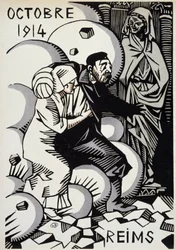 Październik 1914, Reims – rysunek Hermana Paula – w „Kalendarzu wojny”” wyd. 1916