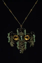 Art Nouveau: naszyjnik ze złota, topazów i emalii. Pracownia Rene Lalique. 1900 Parma, kolekcja prywatna