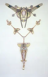 Ozdoba do włosów Lalique i wisiorek Philippe Wolfersa (1858-1929)