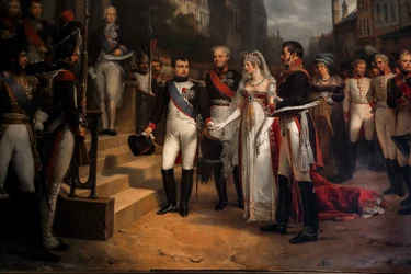Napoleon przyjmuje w Tylży królową Prus