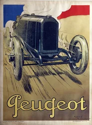 Peugeot - Vincent, Rene (1879-1936) - 1912 - Kolorowa litografia - 160x120 - Kolekcja prywatna