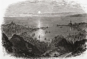 Widok Genui w północnych Włoszech pod koniec XIX wieku. Z włoskich obrazów ks. Samuela Manninga, opublikowanych około 1890 roku.