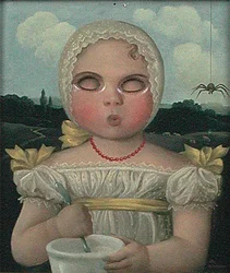 Little Miss Muffet (olej na panelu) (patrz 201781)