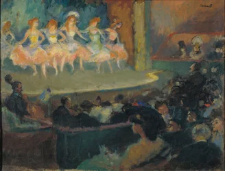 Koncert w kawiarni - Obraz Ricarda Canals (1876-1931) - ok. 1930 r. 1903 - Olej na płótnie - 51x66 - Narodowe Muzeum Sztuki Katalonii, Barcelona