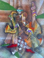 Abstrakcyjny występ jazzowy