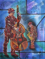 Muzycy grający jazz geometryczny