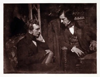 Rozmowa dwóch mężczyzn: dr Samuel Brown (1817-1856) i wielebny George Gilfillan (1813-1878), fotografia z ok. 1840 r.