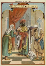 Przypowieści Chrystusa: przypowieść o dwóch dłużnikach (chromolitho)