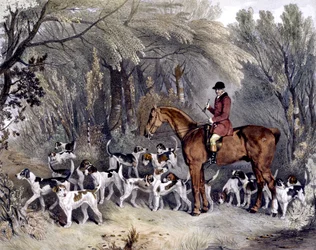 W. Head, Huntsman to the Donnington Hounds, grawerowane przez J.W. Giles (1801-70) 1837 (kolor lito)