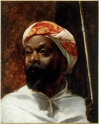 "Portret arabskiego mężczyzny" Obraz Richarda Beavisa (1824-1896) Kolekcja prywatna