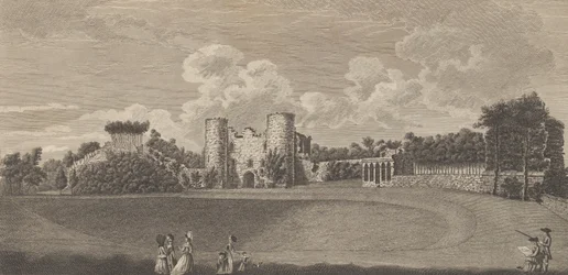 Zamek Tunbridge w hrabstwie Kent, z Edwarda Hasteda, The History and..., 1777-90.