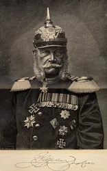 Wilhelm I 1797-1888, król Prus i cesarz Niemiec, w wieku 90 lat, 1887.