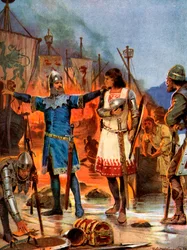Fitz-Stephen pali swoje łodzie, 1169 AD, c1920