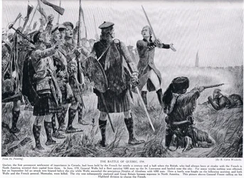 Bitwa pod Quebec, 1759, ilustracja z „Hutchinson