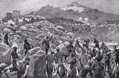 Kreteński bunt przeciwko Turkom, ilustracja z „Historii narodów Hutchinsona”