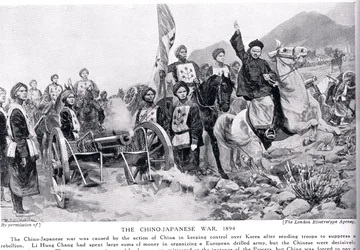 Pierwsza wojna chińsko-japońska, ilustracja z „Hutchinsons History of the Nations”, ok. 1910