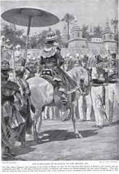 Poddanie Rangunu Brytyjczykom, 1824 r., ilustracja z "Hutchinson