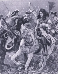 Bitwa pod Malplaquet, 11 września 1709, ilustracja z brytyjskich bitew na lądzie i morzu, 1915