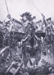 Książę Marlborough w bitwie pod Oudenarde, 11 lipca 1708, ilustracja z brytyjskich bitew lądowych i morskich, 1915