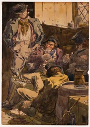 Szkic ilustrujący pasje - Pijaństwo, 1854