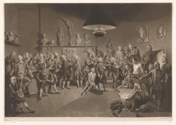 Członkowie Akademii Królewskiej we wnętrzu z nagim modelem, 1768