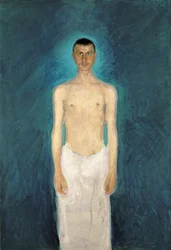 Autoportret półnagi - Obraz Richarda Gerstla (1883-1908), olej na płótnie (159x109 cm)
