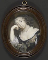 Elizabeth Dormer, hrabina Carnarvon (zm.1677) (z domu Capel), ok.1665 (kolor ciała na welinie nałożony na karton)