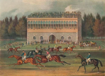 Stoisko Goodwood Grand. Przygotowanie do startu, 1836.