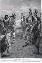 Agricola otrzymuje irlandzkiego Kingleta, ilustrację z „Historia Narodów Hutchinsona”, c.1910