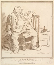 Pan Ben: Przeczytaj, członek Hogarths Club w Bedford Arms Tavern, Drawn b..., 27 listopada 1781.