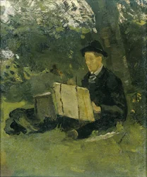 Jan Verkade (1868-1946) Malarstwo pod drzewem w Hattem