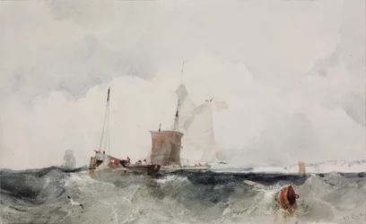 Na angielskim wybrzeżu - Oeuvre de Richard Parkes Bonington (1802-1828) - 1825 - Akwarela na papierze - 14x22,7 - Szepmuveszeti Muzeum, Budapeszt