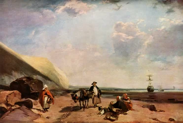 Fisherfolk na wybrzeżu Normandii, Francja, ok. 1824, 1934.