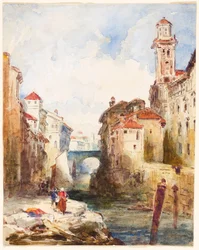 Francuskie miasto, budynki i rzeka
