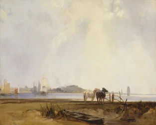 Krajobraz w pobliżu Quilleboeuf, Francja, ok. 1824-25 (olej na płótnie)