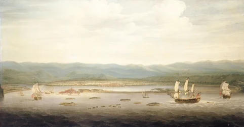 Widok Port Royal, Jamajka, ok. 1758 (olej na płótnie)