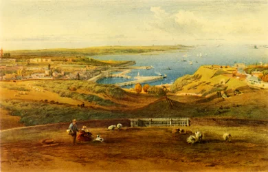 „Widok ogólny Guernsey z Port George”, 1850, 1946.