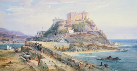 Zamek Mont Orgueil, Gorey, Jersey, 1876