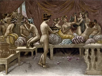 Ilustracja autorstwa Richarda Ranfta (1862 - 1931) dla Luciena de Samosate (ok. 125 - 192): kurtyzany.